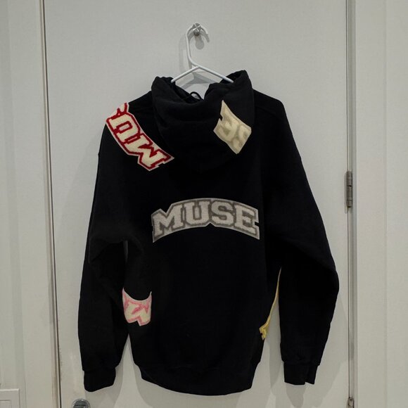 MUSE Limited Edition Letter Patch Hoodie – Black / Oversized Fit - Picture 4 of 5